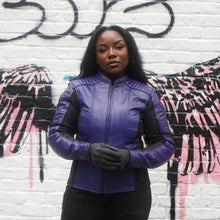 Load image into Gallery viewer, Amelia Purple Leather Jacket