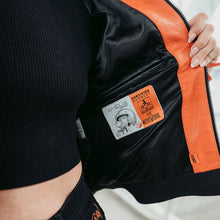 Load image into Gallery viewer, Amelia Orange Leather Jacket