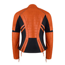 Load image into Gallery viewer, Amelia Orange Leather Jacket