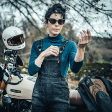 Load image into Gallery viewer, Daisy Black Dungaree