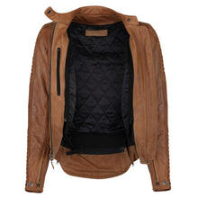 Load image into Gallery viewer, Valerie Camel Leather Jacket - MotoGirl Ltd