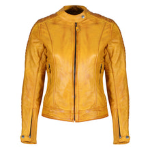 Load image into Gallery viewer, Valerie Yellow Leather Jacket - MotoGirl Ltd