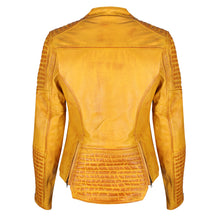 Load image into Gallery viewer, Valerie Yellow Leather Jacket - MotoGirl Ltd
