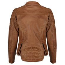 Load image into Gallery viewer, Valerie Camel Leather Jacket - MotoGirl Ltd