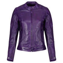Load image into Gallery viewer, Valerie Purple Leather Jacket - MotoGirl Ltd