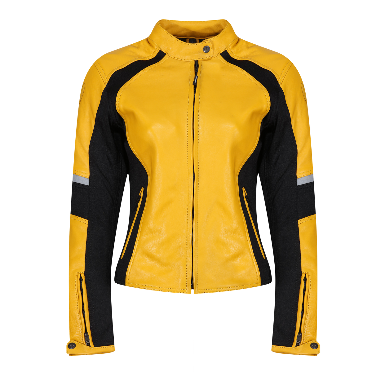 Black and yellow leather jacket online