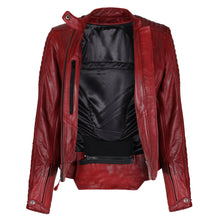 Load image into Gallery viewer, Valerie Red Leather Jacket - MotoGirl Ltd