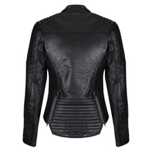 Load image into Gallery viewer, Valerie Black Leather Jacket - MotoGirl Ltd