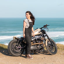 Load image into Gallery viewer, Daisy Black Dungaree