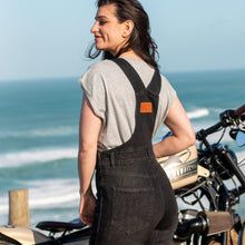 Load image into Gallery viewer, Daisy Black Dungaree