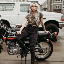 Load image into Gallery viewer, Lara Cargo Black Trousers