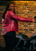 Load and play video in Gallery viewer, Valerie Red Leather Jacket