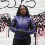 Amelia Purple Leather Jacket - MotoGirl Ltd