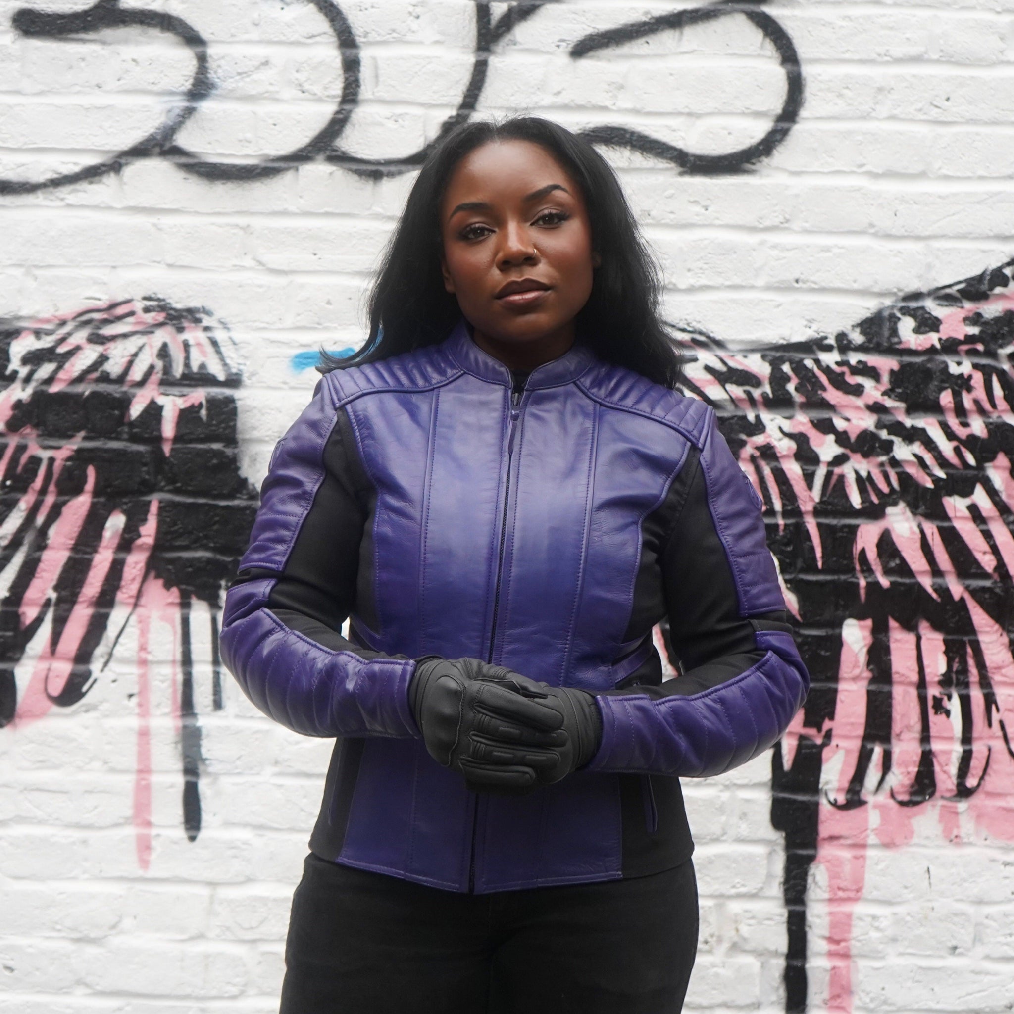 Amelia Purple Leather Jacket – MotoGirl Ltd