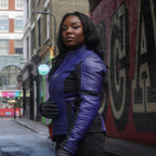 Amelia Purple Leather Jacket - MotoGirl Ltd