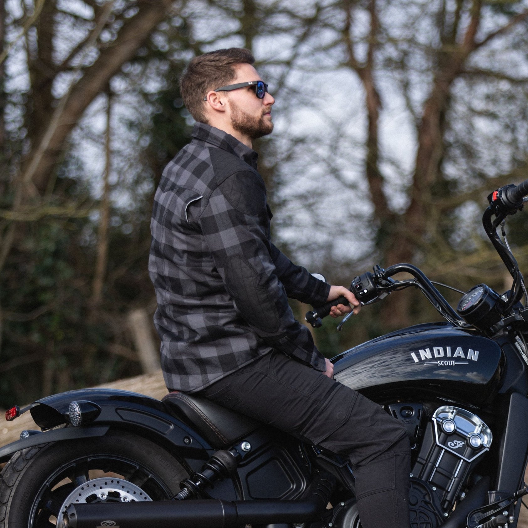 Woody Flannel Jacket (Grey) (For Him) – MotoGirl Ltd