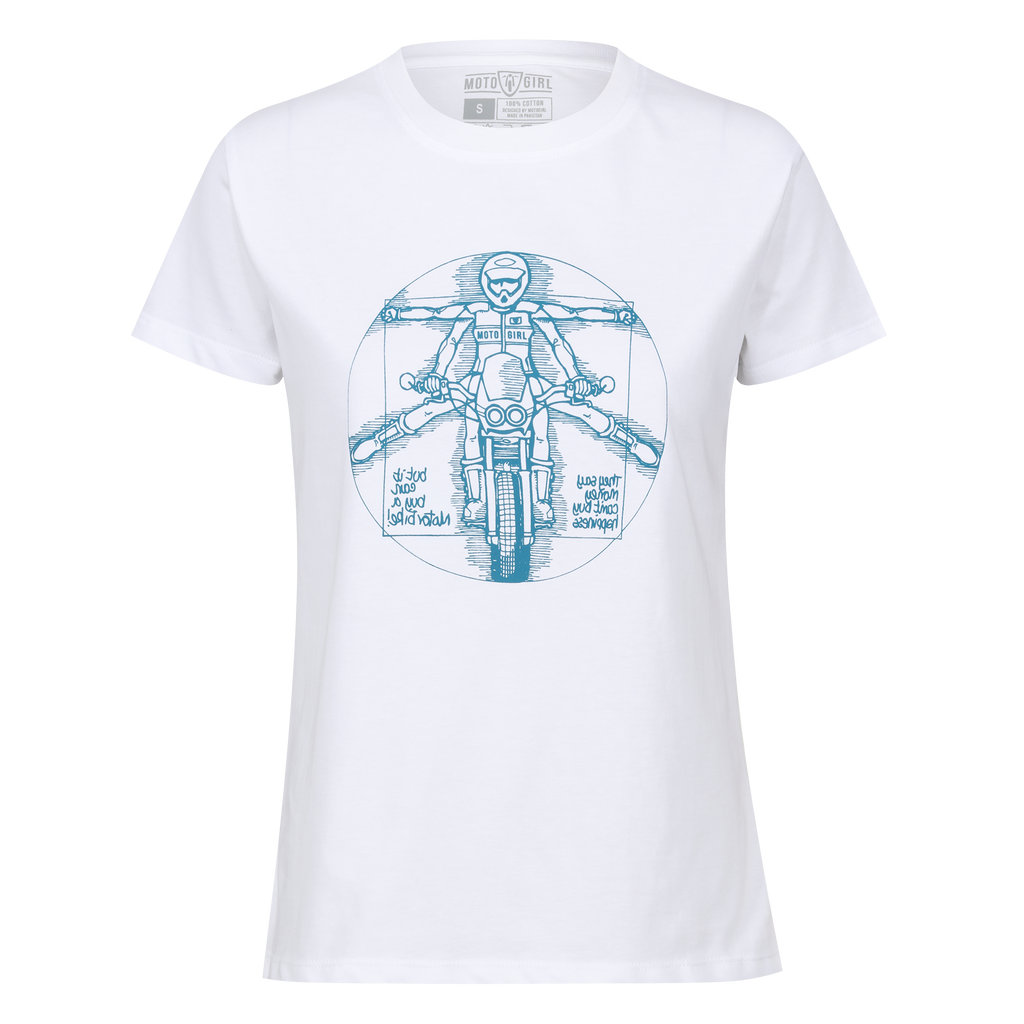 Da Vinci T-Shirt (White) - MotoGirl Ltd