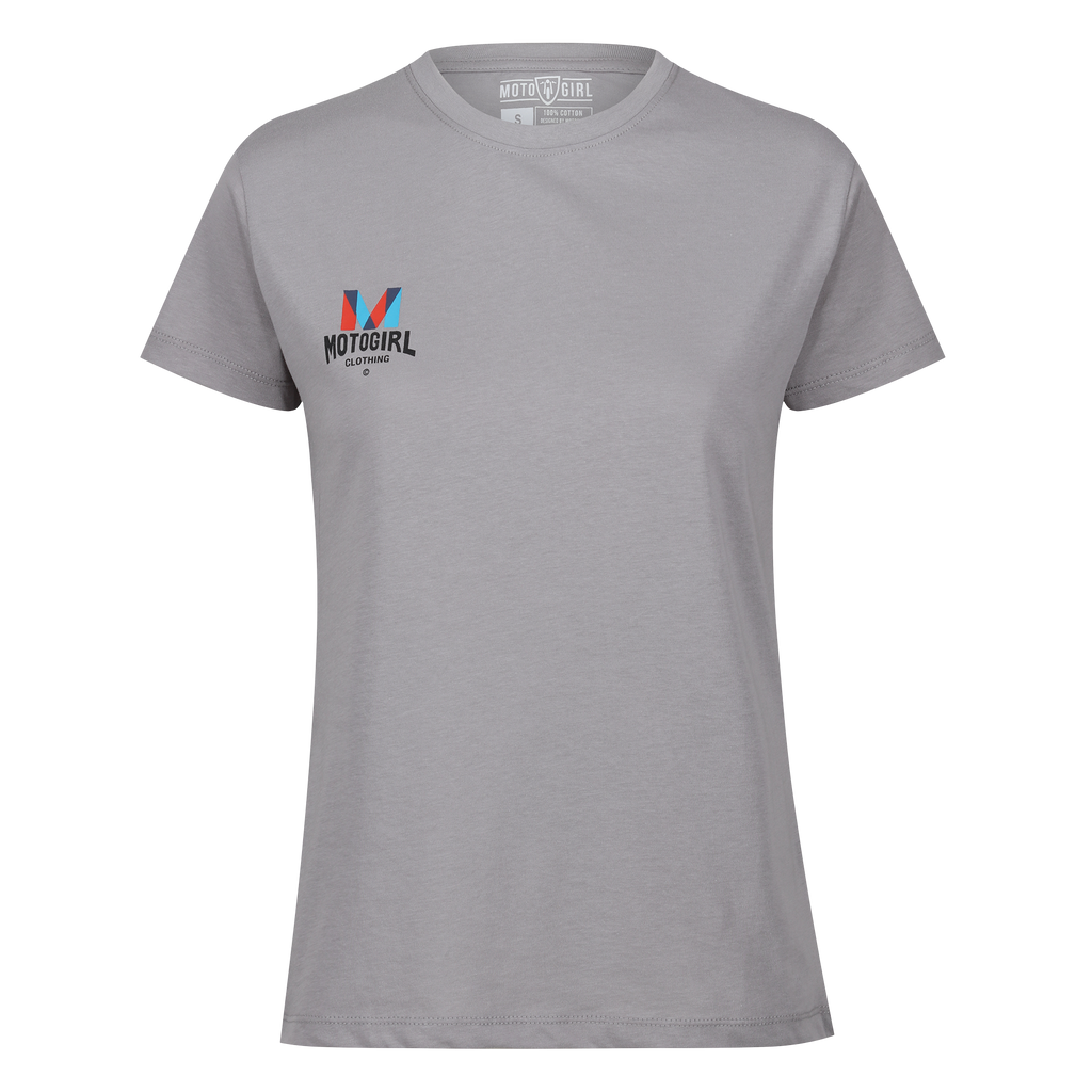 MotoGirl Clothing Logo T-Shirt (Grey) - MotoGirl Ltd