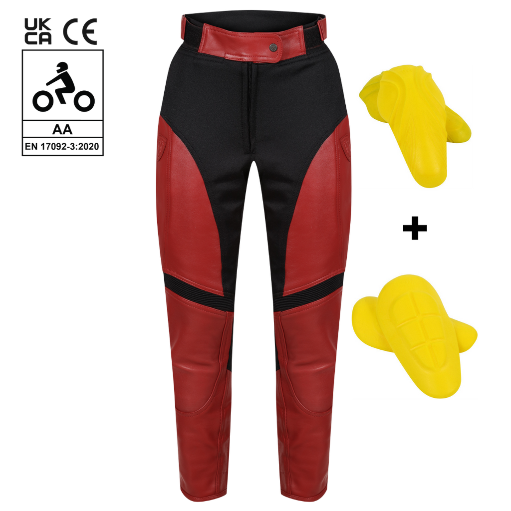 Fiona Red Leather Trousers