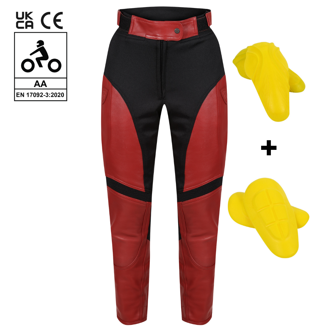 Fiona Red Leather Trousers