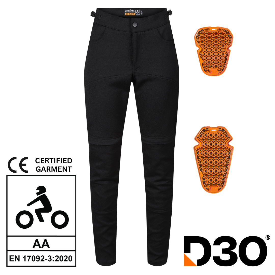 Nimi Zip Trousers (Black) - MotoGirl Ltd