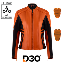 Load image into Gallery viewer, Amelia Orange Leather Jacket
