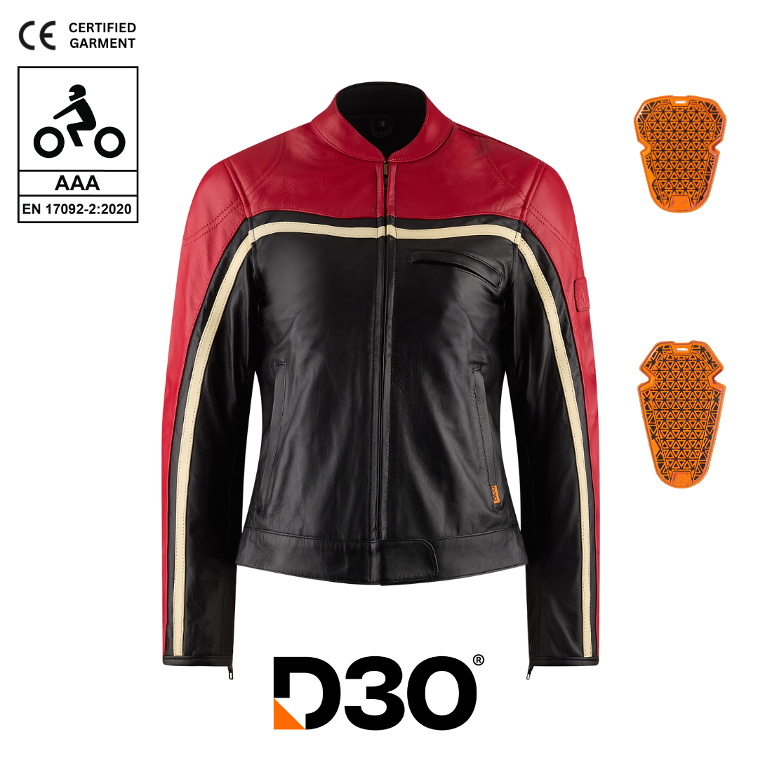 Hayley Red Leather Jacket – MotoGirl Ltd