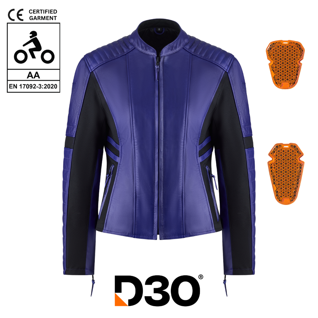 Amelia Purple Leather Jacket