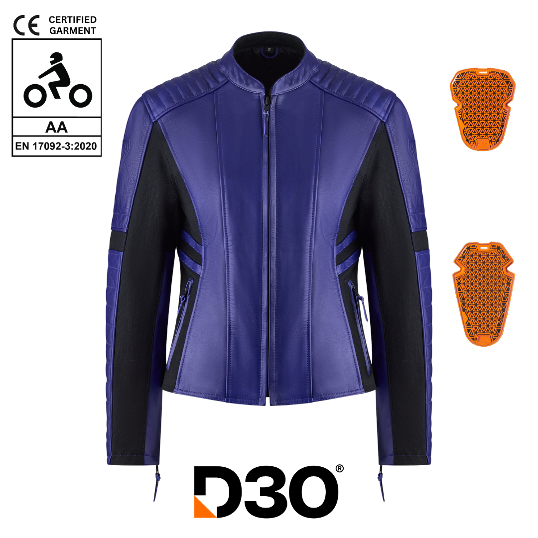 Amelia Purple Leather Jacket