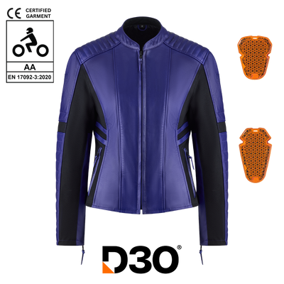 Amelia Purple Leather Jacket - MotoGirl Ltd