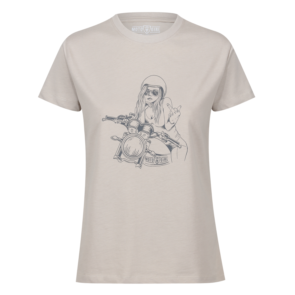 Rebel Girl T-Shirt (Sand) - MotoGirl Ltd
