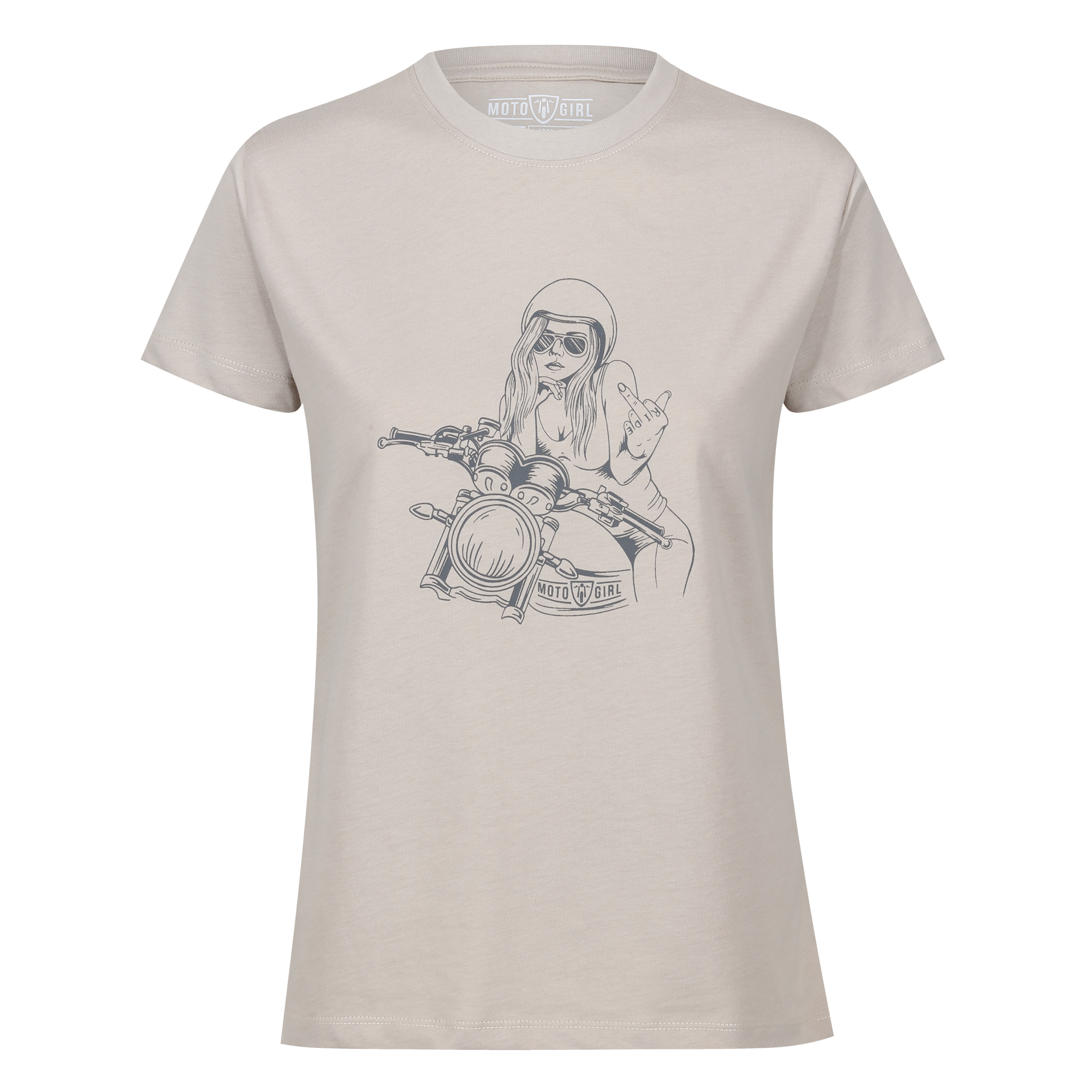 Rebel Girl T-Shirt (Sand) - MotoGirl Ltd