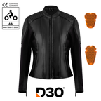 Amelia Black Leather Jacket - MotoGirl Ltd