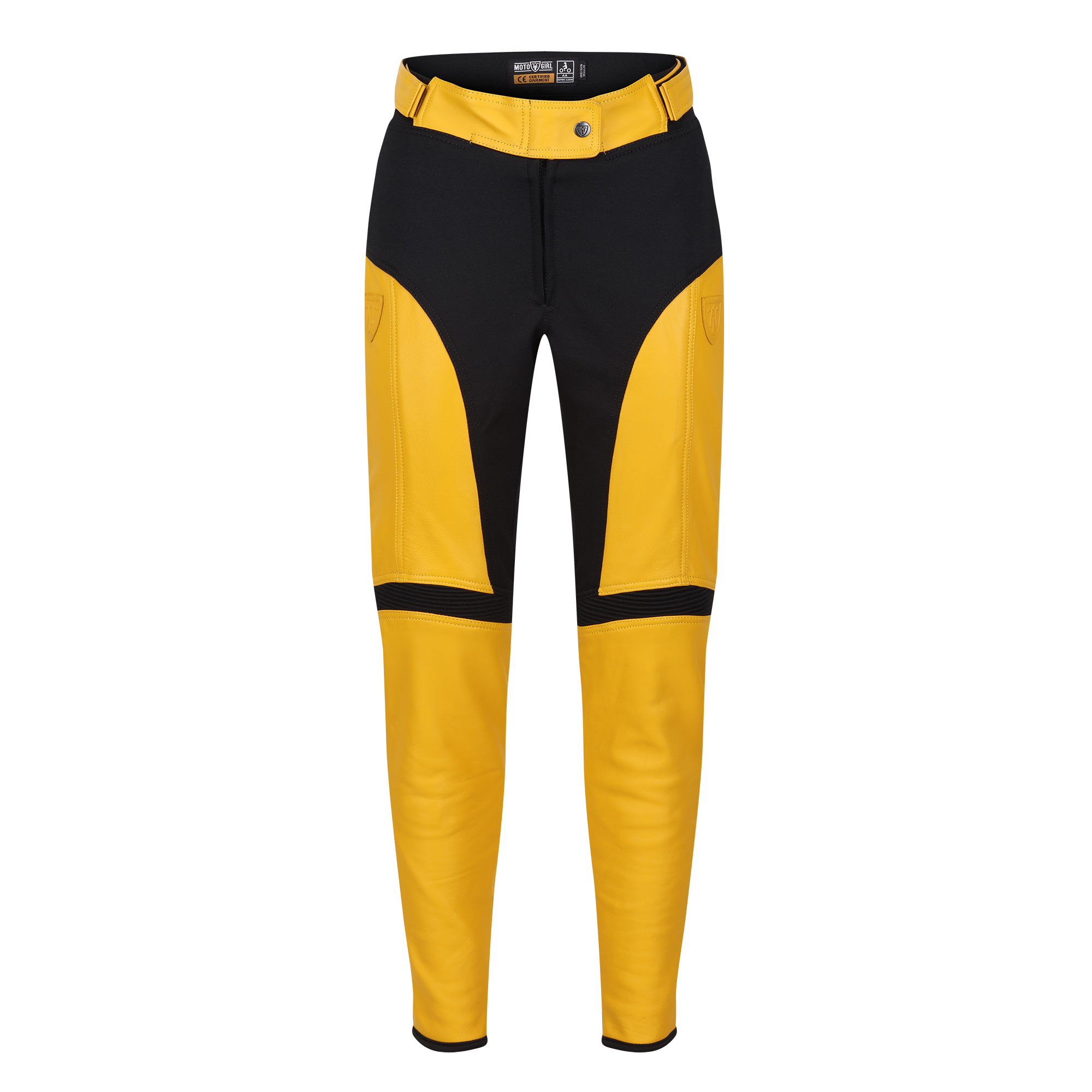 Fiona Yellow Leather Trousers