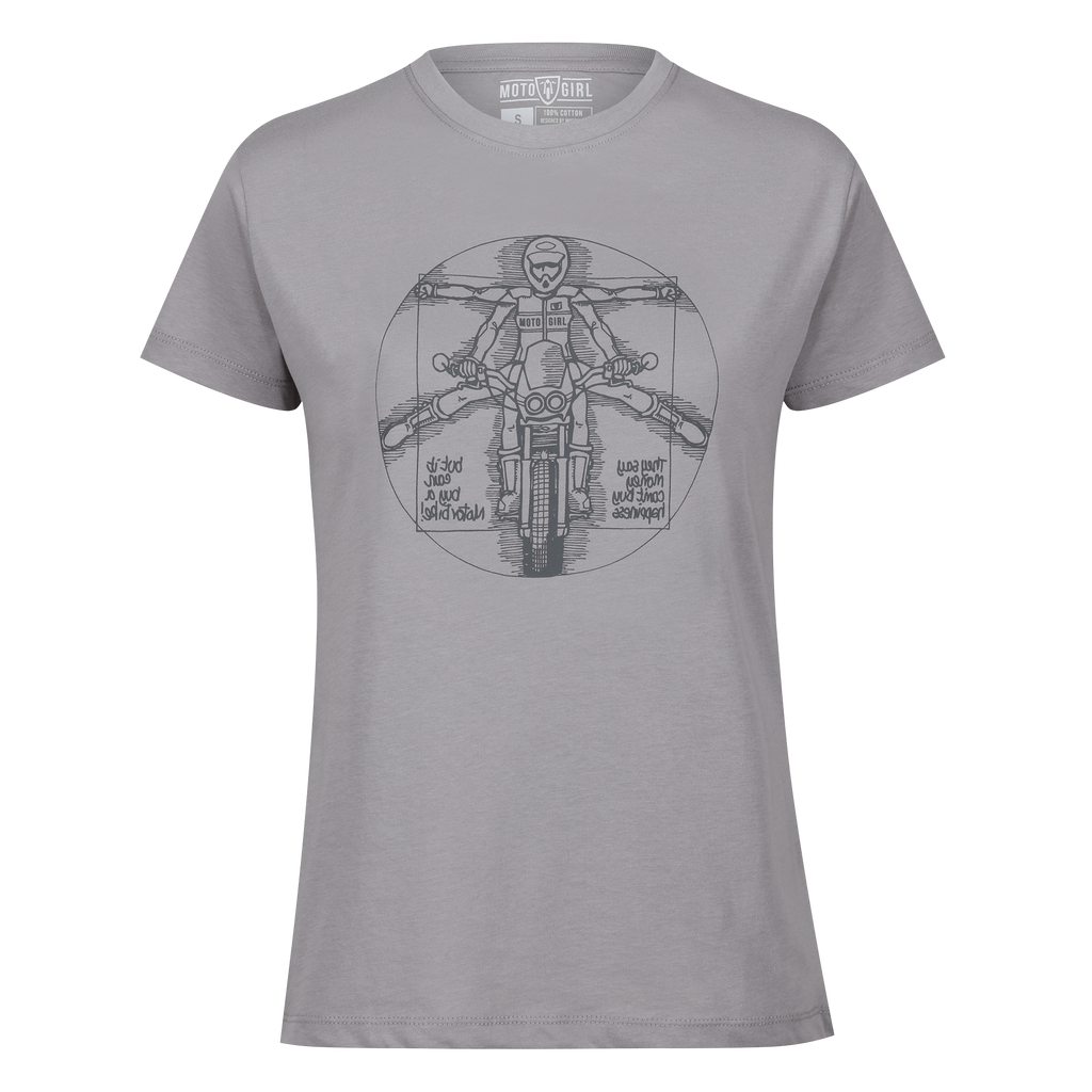 Da Vinci T-Shirt (Grey) - MotoGirl Ltd