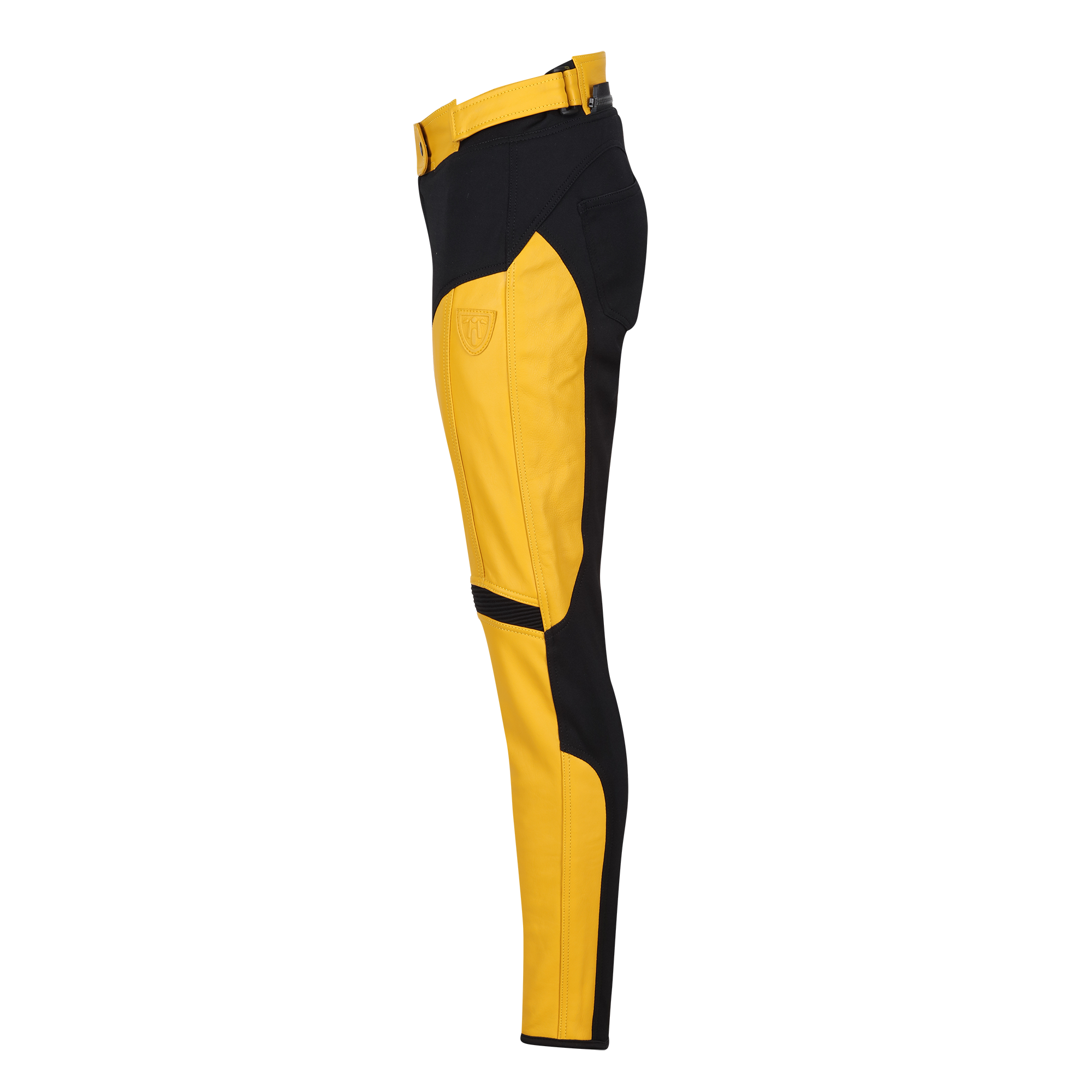 Fiona Yellow Leather Trousers