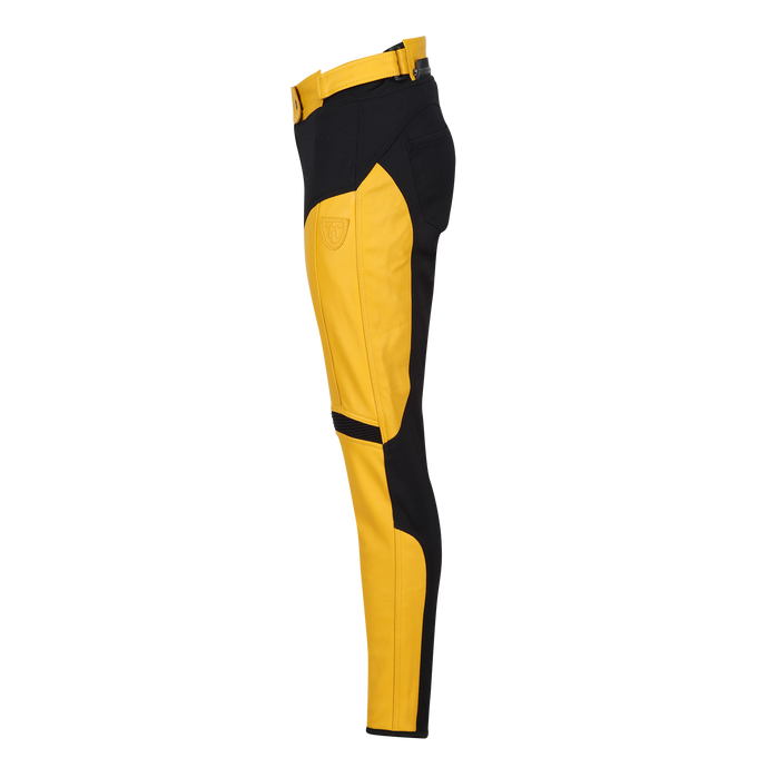 Fiona Yellow Leather Trousers