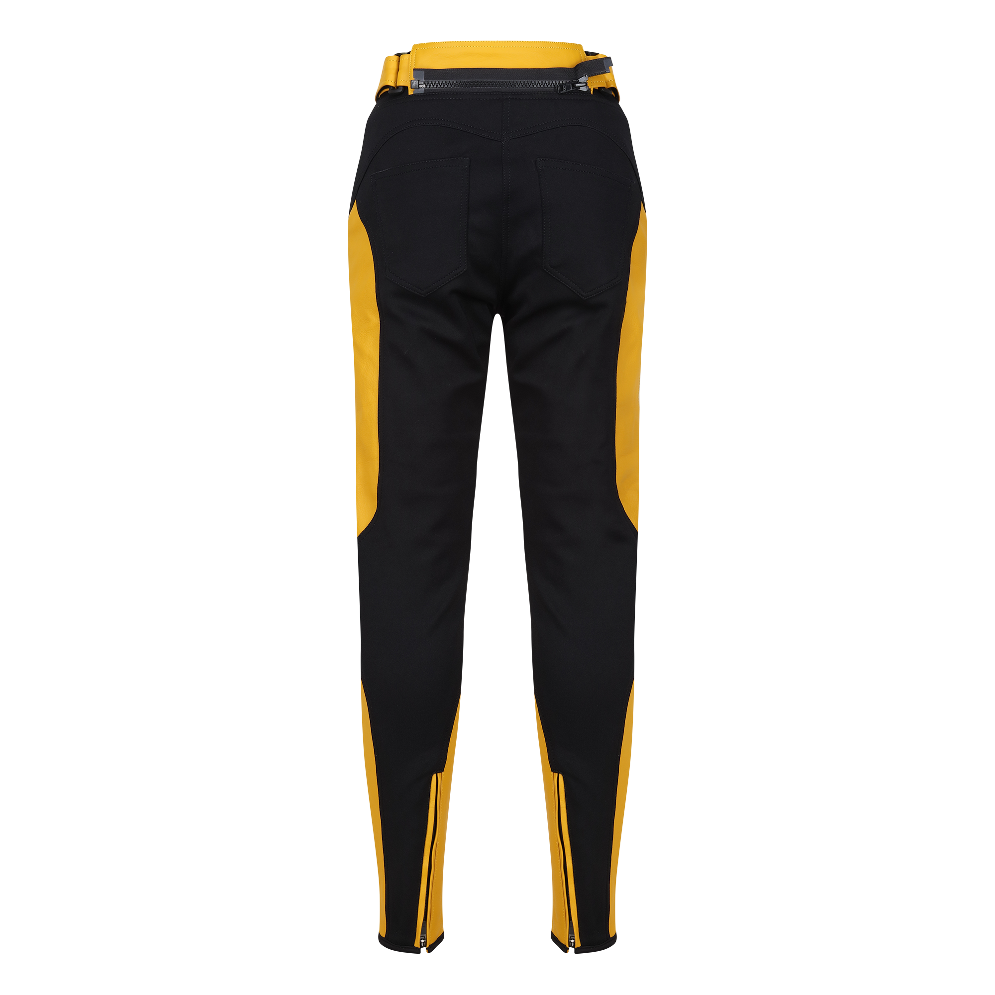 Fiona Yellow Leather Trousers