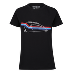 Moto Tank T-Shirt (Black/Blue Stripe) - MotoGirl Ltd