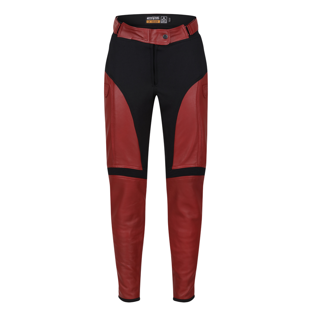 Fiona Red Leather Trousers