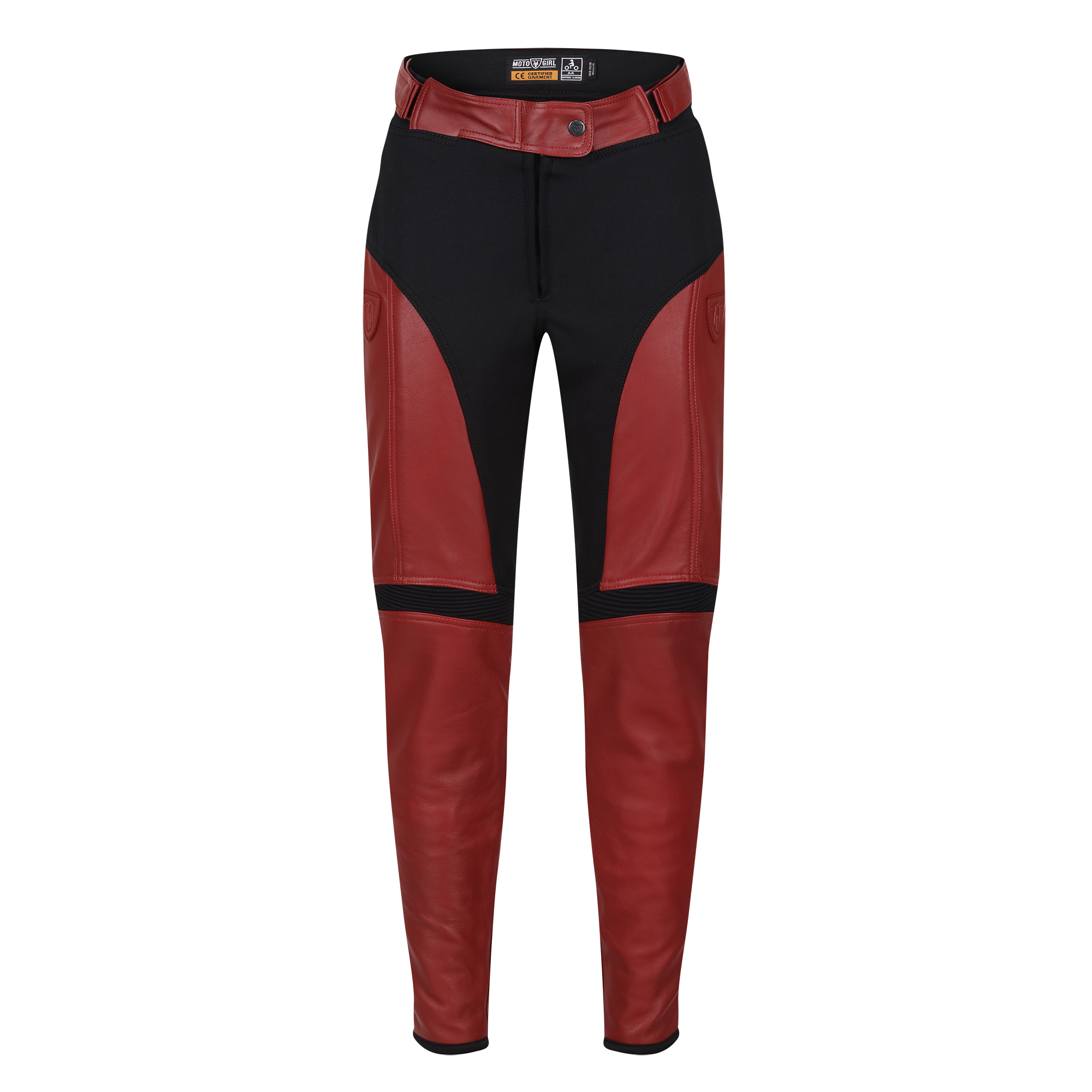 Fiona Red Leather Trousers
