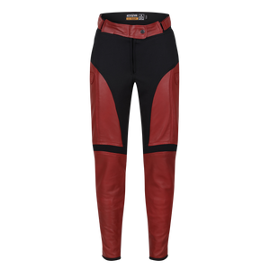 Fiona Red Leather Trousers