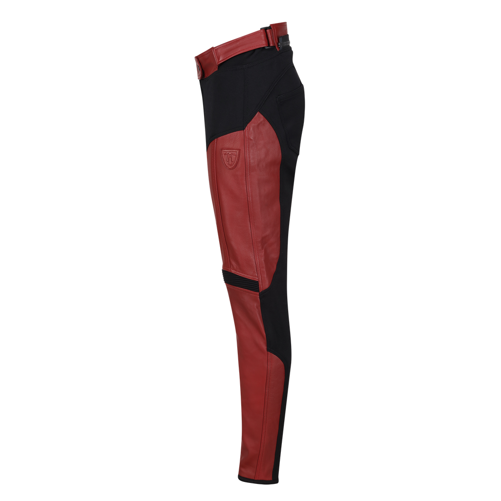 Fiona Red Leather Trousers