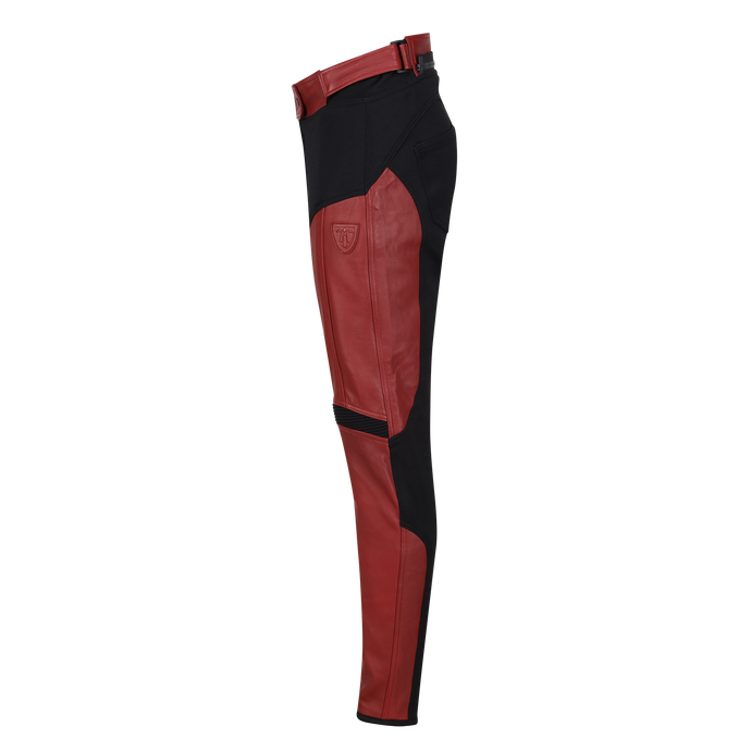 Fiona Red Leather Trousers