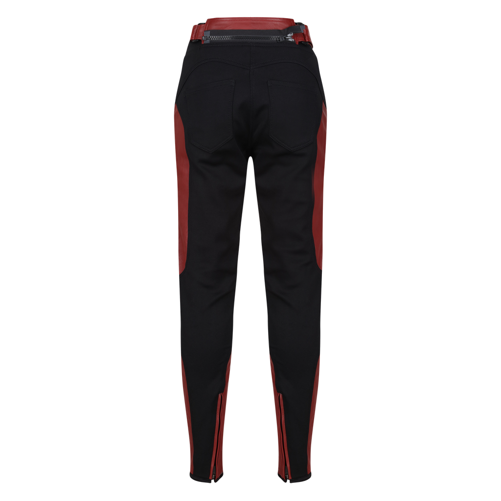 Fiona Red Leather Trousers