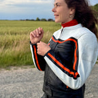 Hayley White Leather Jacket - MotoGirl Ltd