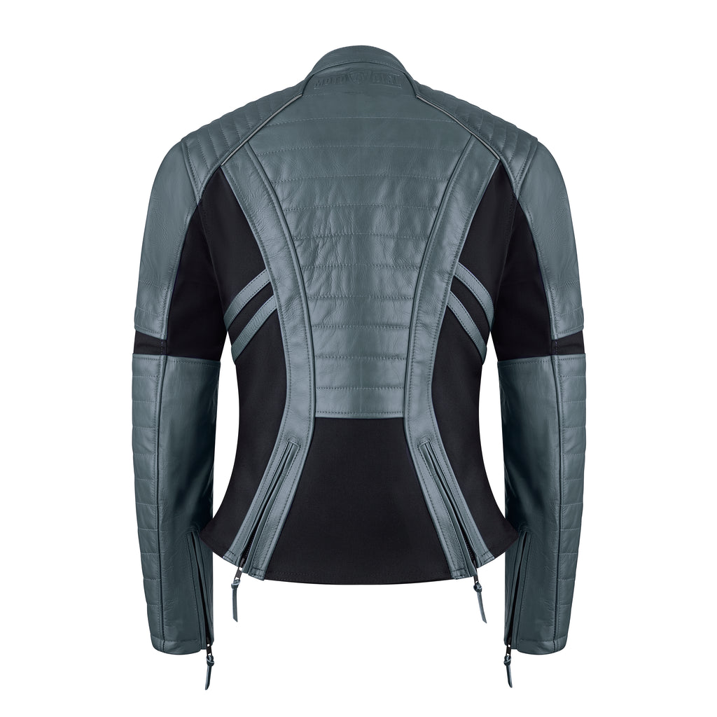 Amelia Grey Leather Jacket