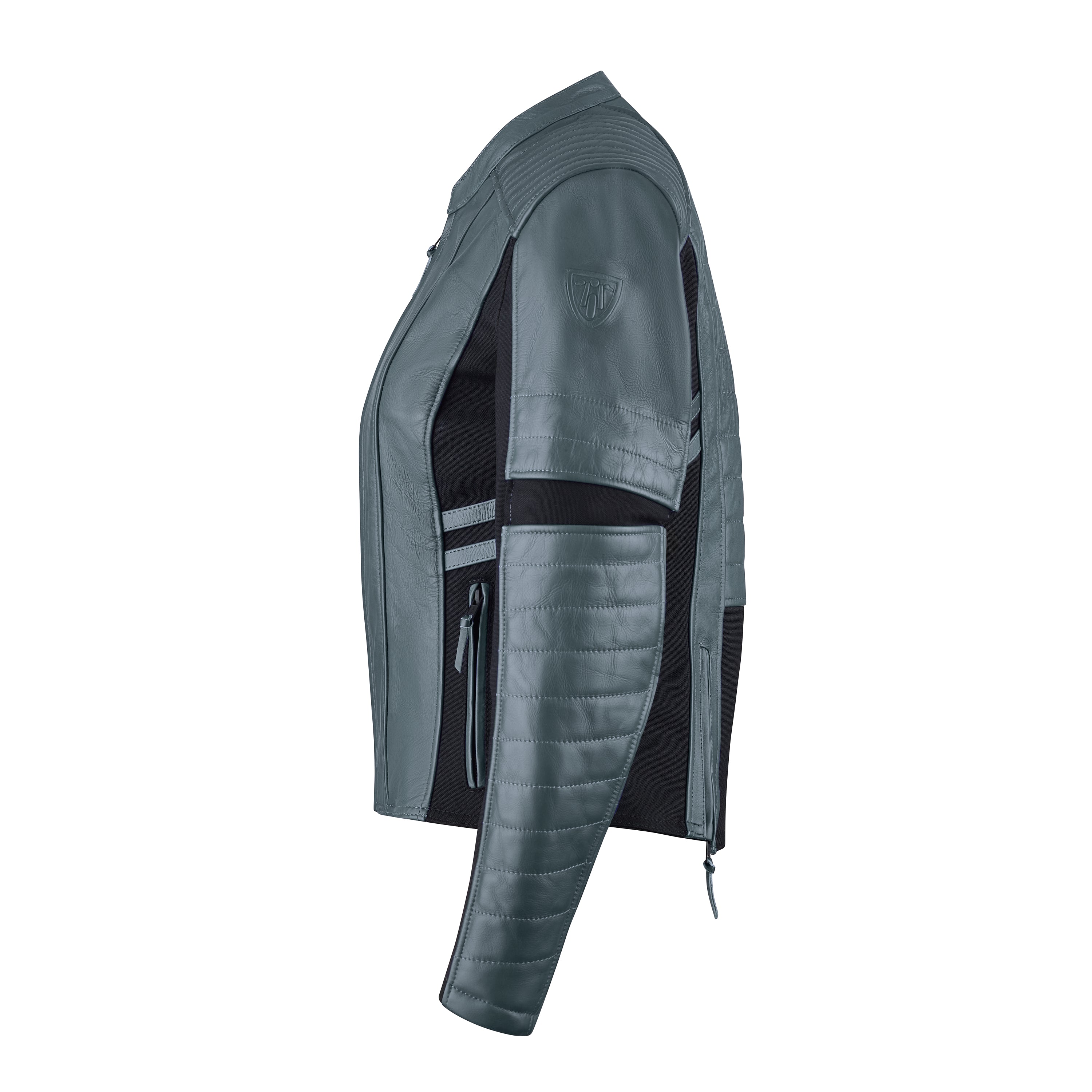 Amelia Grey Leather Jacket – MotoGirl Ltd