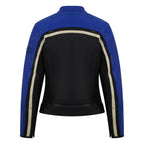 Hayley Blue Leather Jacket - MotoGirl Ltd