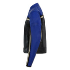 Hayley Blue Leather Jacket - MotoGirl Ltd